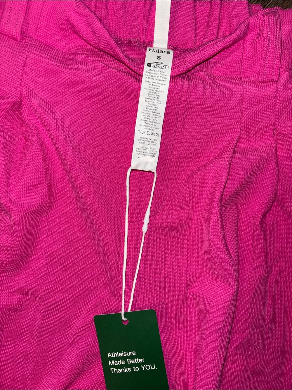 HALARA Bright Hot Pink Wide-Leg Waffle Pants - Picture 2 of 4